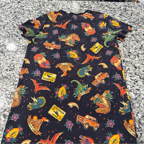 Dangerfield t-shirt midi dress size 6 Tattoo Style Jurassic print Grunge Goth - Picture 6 of 8